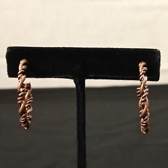 Paparazzi Copper Twist Wire Hoop Earrings 1" Plainly Panama Dangle Women - Picture 2 of 4